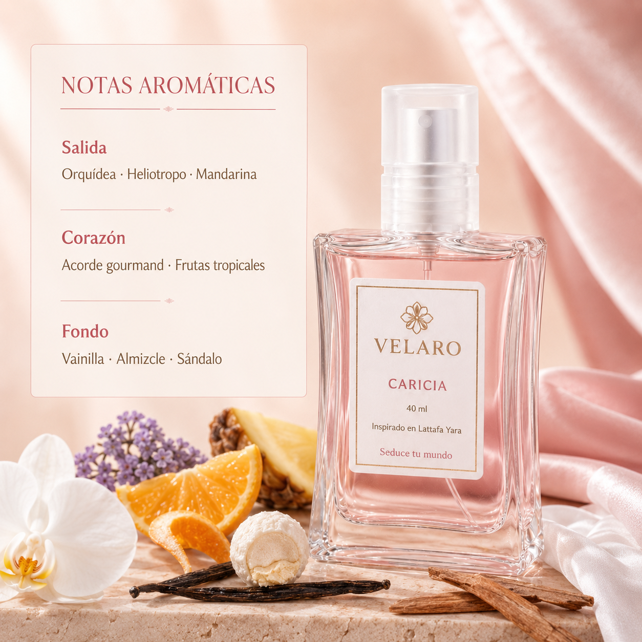 VELARO CARICIA inspirado en Lattafa Yara