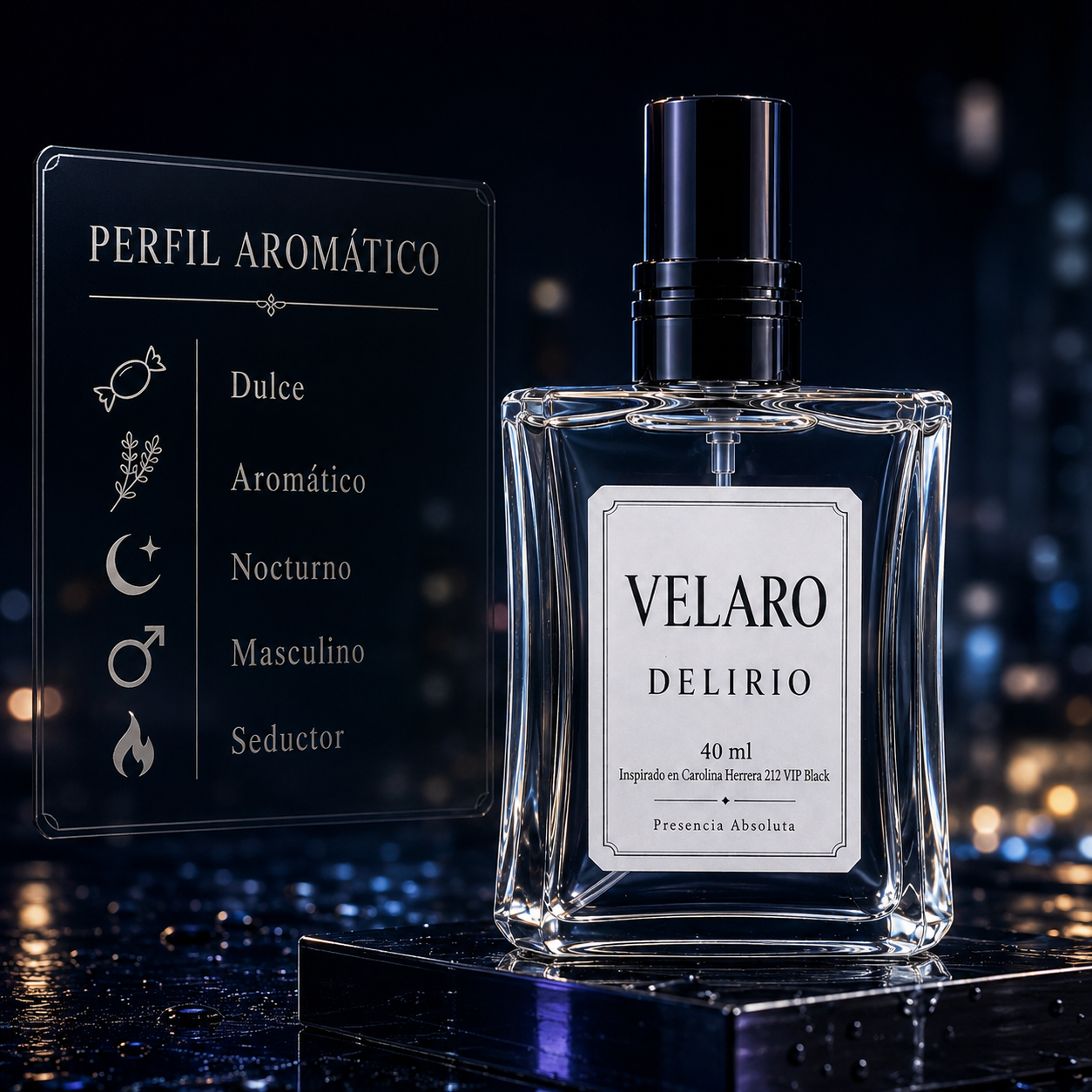 VELARO DELIRIO inspirado en Carolina Herrera 212 VIP Black