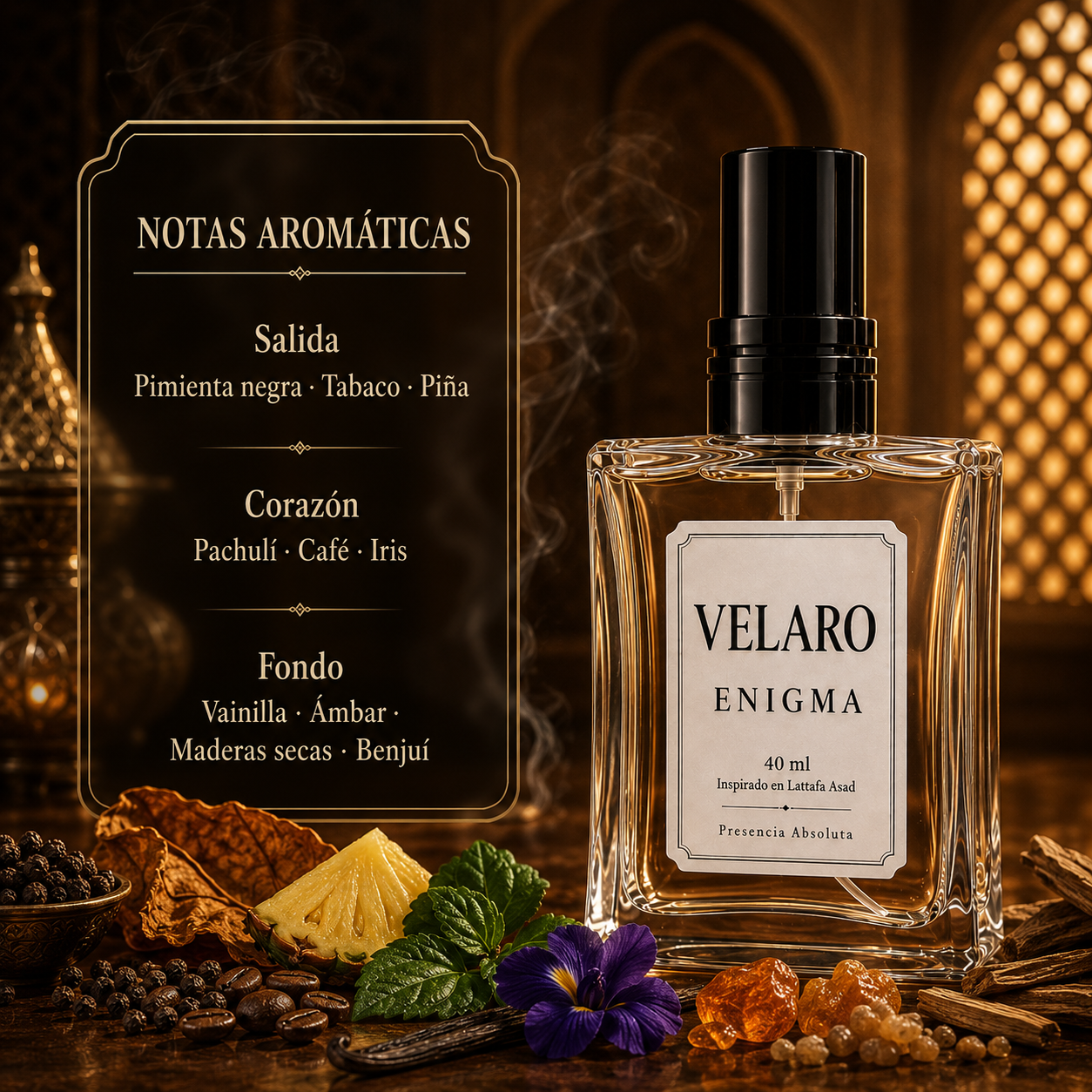VELARO ENIGMA inspirado en Lattafa Asad