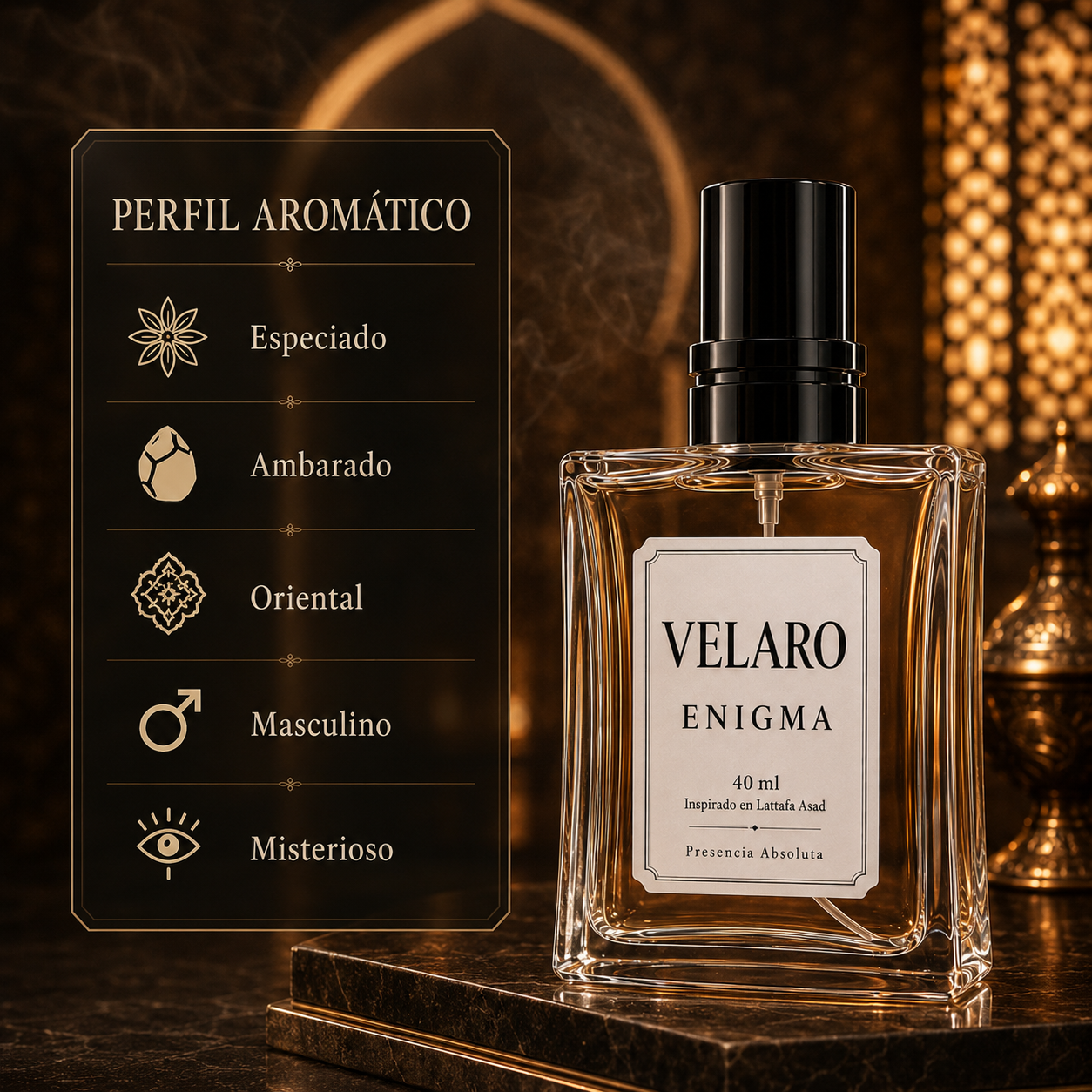 VELARO ENIGMA inspirado en Lattafa Asad