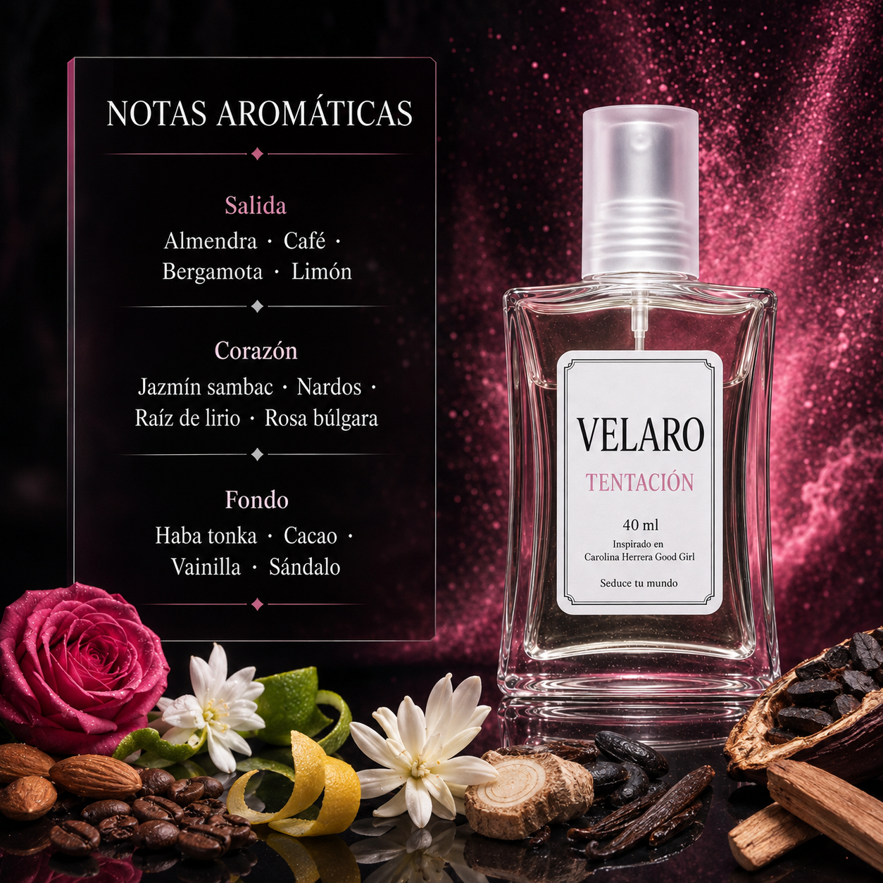 VELARO TENTACIÓN inspirado en Carolina Herrera Good Girl