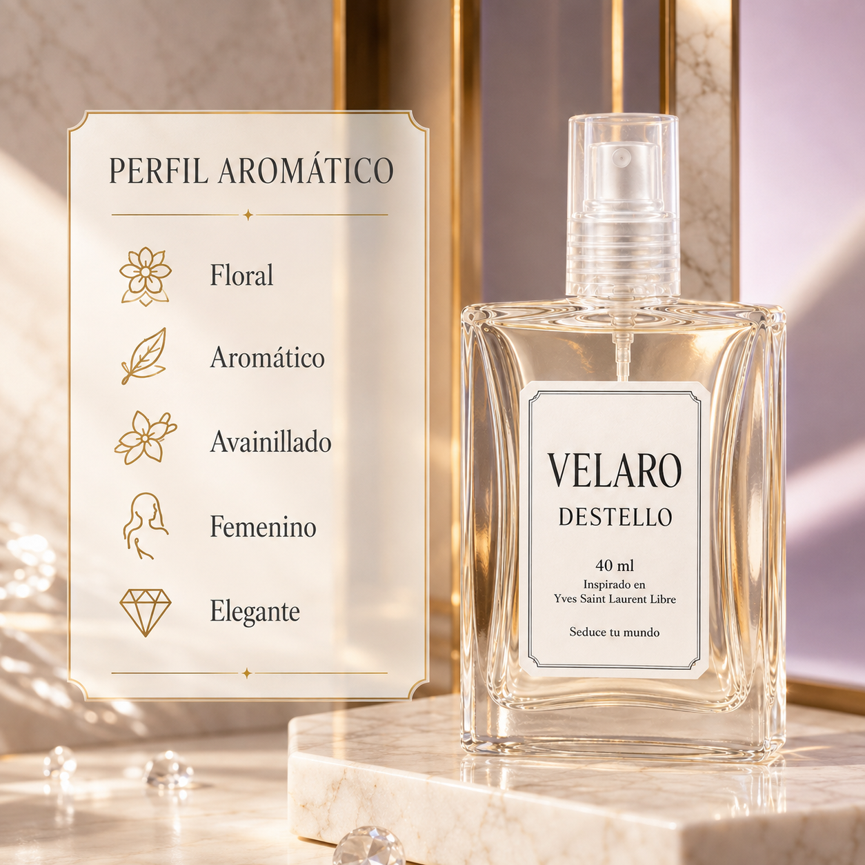 VELARO DESTELLO inspirado en Yves Saint Laurent Libre